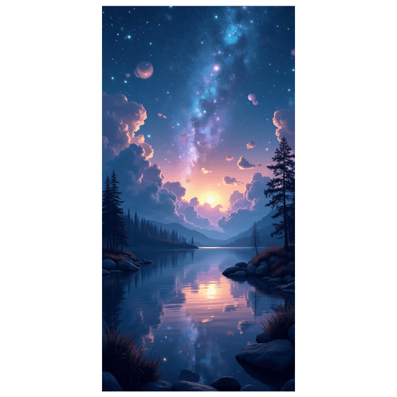 LUUFILx Landscape Backdrop Starry Night Sky Scenery for Party Supplies Photography Props Cosmic Nature Background Home Decor Event Decoration Banner
