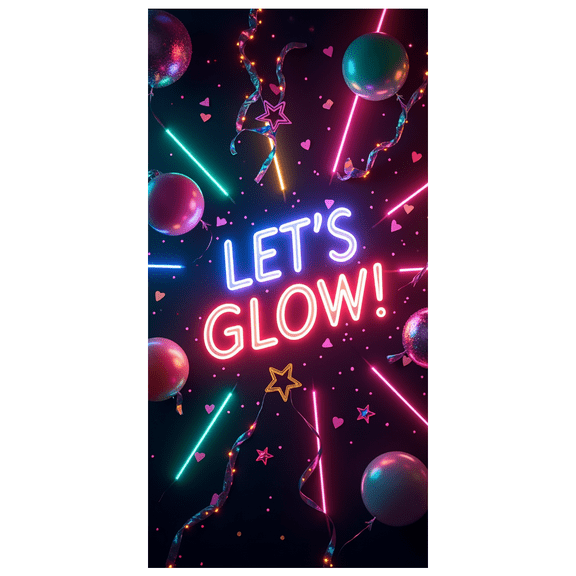 LUUFILx Let's Glow Neon Party Banner Background Backdrop Decorations Rainbow Light Birthday Party Supplies Photography Props Event Decor