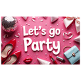 thumbnail image 1 of LUUFILx Let's Go Party Backdrop Banner Pink Disco Decoration Fashion Accessories Props Birthday Celebration Photography Event Background, 1 of 7