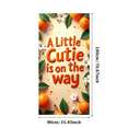 thumbnail image 1 of LUUFILx Little Cutie Baby Shower Banners Decor for Party Decorations and Backdrop Events with Orange Florals and Leaves Background for Festive Celebrations, 1 of 9