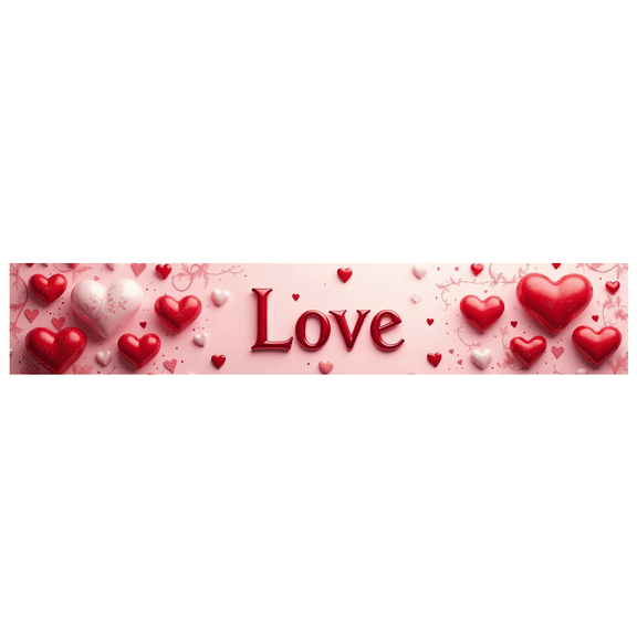 LUUFILx Love Theme Heart Banner Romantic Wedding Party Backdrop Event Decoration Valentine Photography Background Anniversary Celebration Proposal Decor