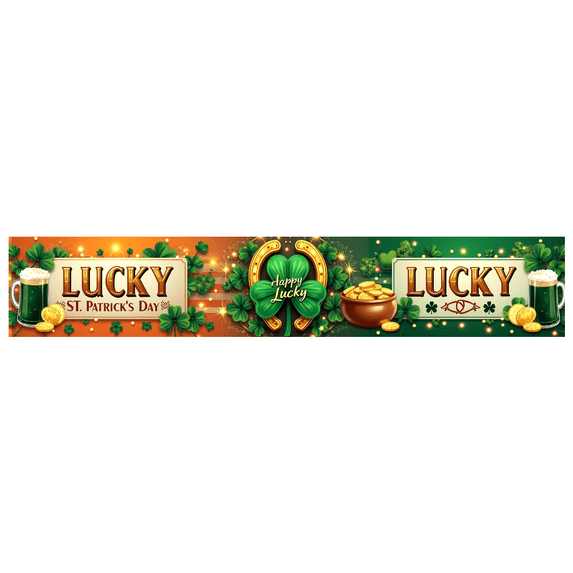 LUUFILx Lucky Day St Patrick's Day Banner Green Beer Clover Decorations Backdrop Celebration Home Decorations Party Supplies Photography Props