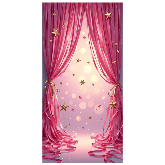 LUUFILx Magical Pink Curtain Party Backdrop with Stars and Lights Elegant Banner for Birthday Celebration Event Decor Photography Props and Background