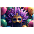 thumbnail image 1 of LUUFILx Mardi Gras Celebration Backdrop Mask Balloons Party Decorations Event Banners Festive Background Carnival Photography Props, 1 of 8