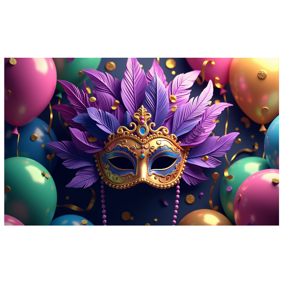 LUUFILx Mardi Gras Celebration Backdrop Mask Balloons Party Decorations Event Banners Festive Background Carnival Photography Props