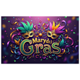 thumbnail image 1 of LUUFILx Mardi Gras Mask Banner Happy Celebrations Backdrop Party Decorations Festival Supplies Photography Props Event Decor Colorful Fiesta Background, 1 of 7