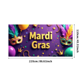 thumbnail image 1 of LUUFILx Mardi Gras Party Banner Decorations Feather Mask Backdrop for Celebration Photography Props Carnival Event Supplies Festive Green Purple Theme Decor, 1 of 8