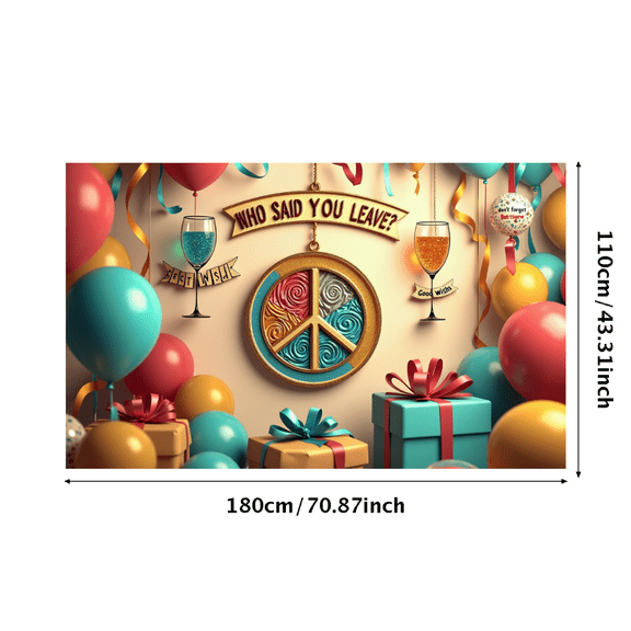 LUUFILx Metallic Gold Letter Banner with Peace Symbol Decors Party Background Backdrop for Celebration Party Supplies Gift Decoration Photo Booth Props