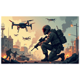 thumbnail image 1 of LUUFILx Military Action Backdrop Banner for Event Decor or Game Room Tactical Warfare Background Photography Props Adventure Theme Display Wall Art, 1 of 7
