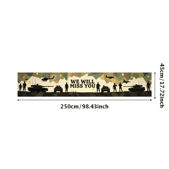 LUUFILx Military Themed We Will Miss You Banner, Army Tank Airplane Decor Background, Party Decors for Farewell Events Military Gatherings Soldier Send Offs Photography Backdrops