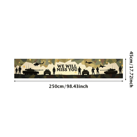 LUUFILx Military Themed We Will Miss You Banner, Army Tank Airplane Decor Background, Party Decors for Farewell Events Military Gatherings Soldier Send Offs Photography Backdrops