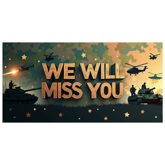 LUUFILx Military Themed We Will Miss You Banner, Army Tank Airplane Decor Background, Party Decors for Farewell Events Military Gatherings Soldier Send Offs Photography Backdrops