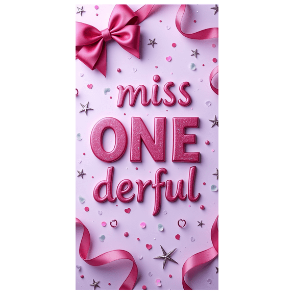 LUUFILx Miss Onederful Party Banner Backdrop for First Birthday Decorations Photography Props Supplies Event Background Celebration Decor Pink Theme