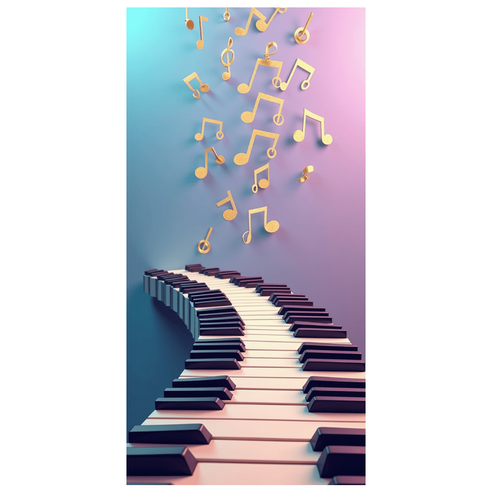 LUUFILx Musical Piano Keys Theme Backdrop Banner for Music Party ...