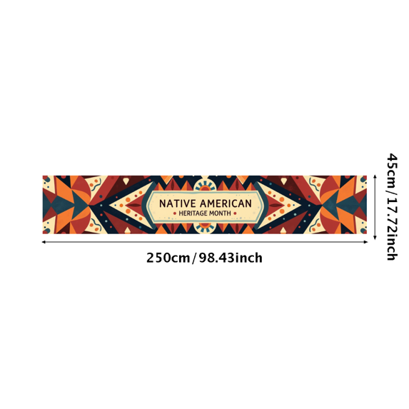 LUUFILx Native American Month Celebration Banner Feather Design Backdrop Decorations for Cultural Events Photography Booth Display Party Supplies