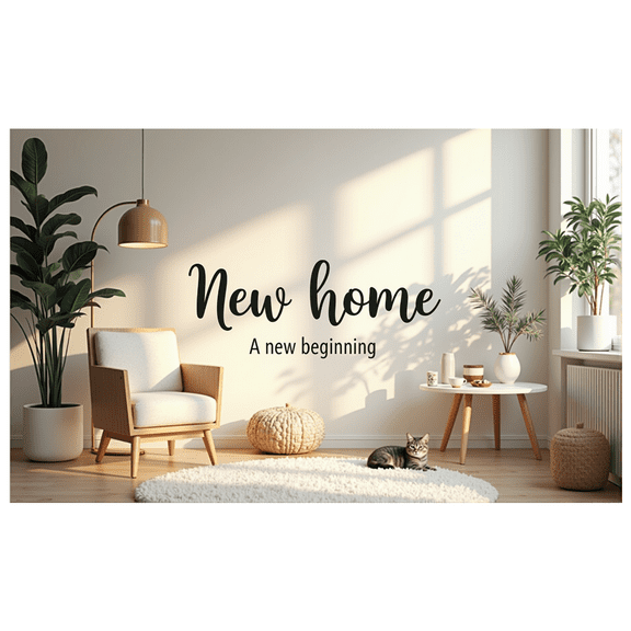 LUUFILx New Home Wall Decor Welcome Banner Background Relaxation Housewarming Living Room Accent Wall Interior Design Stylish New Beginning Cozy Backdrop