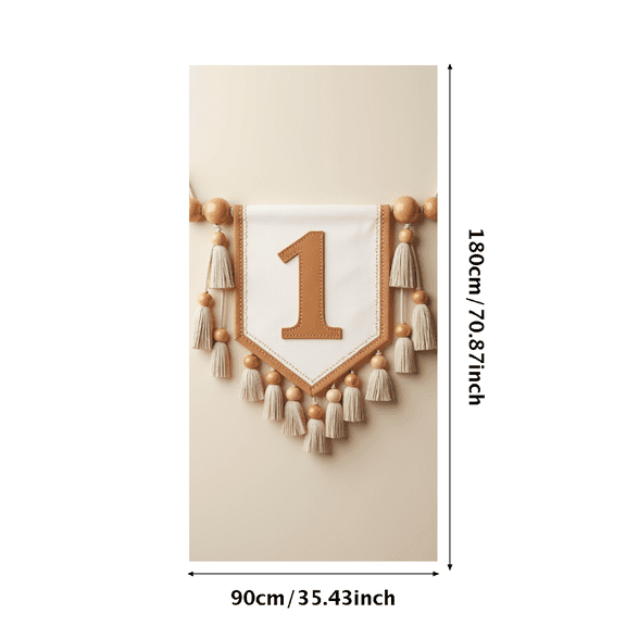 LUUFILx Number 1 Tassel Banner First Birthday Backdrop Decorative Hanging Indoor Outdoor Celebrations Baby Shower Party Supplies Photography Props Events