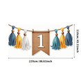 thumbnail image 1 of LUUFILx Number One Burlap Tassel Bunting Banner for Baby's First Birthday Party Background Decoration Backdrop Cake Smash Party Supplies Decors, 1 of 8