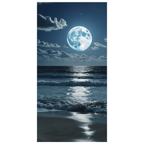 LUUFILx Ocean Moon Night Sky Themed Background Backdrop Banner Party Decorations for Beach Parties Photography Props Nighttime Events
