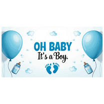 LUUFILx Oh Baby Boy Banner Newborn Event Backdrop Baby Shower Gender Reveal Party Supplies Decorations Photo Props Celebration Photographic Background