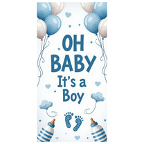 LUUFILx Oh Baby It's a Boy Backdrop Baby Shower Banner Party Supplies Newborn Announcement Photography Props Gender Reveal Decorations Background