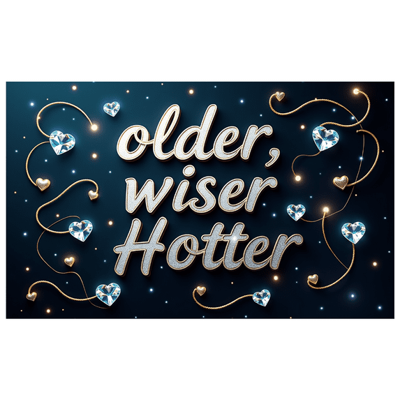 LUUFILx Older Wiser Hotter Birthday Backdrop Banner Background Party Event Celebration Decorations Photography Props Anniversary Supplies