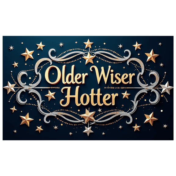 LUUFILx Older Wiser Hotter Birthday Banner Backdrop for Background Party Supplies Decorations Celebration Photography Props Event Decor