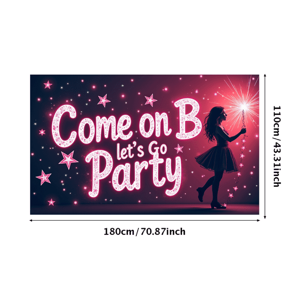 LUUFILx Party Backdrop Banner Decoration Let's Go Party Background Stars Night Photography Props Birthday Celebration Supplies