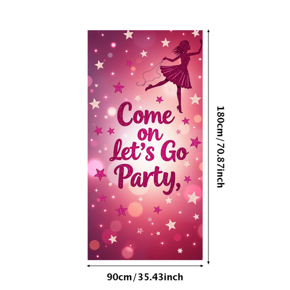 LUUFILx Party Backdrop Let's Go Party Banner Sparkle Stars Party Decorations Background for Party Photography Props Birthday Banner Pink Starry Night Theme