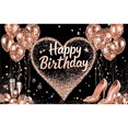 thumbnail image 1 of LUUFILx Pink Birthday Party Backdrop Cloth Balloon Heart Pattern Booth Banner Poster Photography Backdrop Party Decoration for Kids Girl Bay Shower, 1 of 8