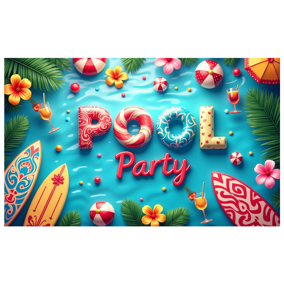 LUUFILx Pool Party Backdrop Banner Summer Decorations Photography Props for Outdoor Background Beach Luau Event Celebration Party Supplies