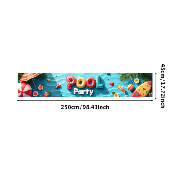 LUUFILx Pool Party Decorations Banner Backdrop Summer Party Supplies Photography Props Outdoor Celebration Background Happy Birthday Beach Theme