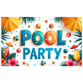 thumbnail image 1 of LUUFILx Pool Party Photography Props Backdrop Beach Summer Outdoor Event Decorations Background Tropical Theme Party Supplies Banner, 1 of 8