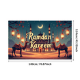 thumbnail image 1 of LUUFILx Ramadan Kareem Banner Decor Moon Lantern Backdrop Camel Mosque Starry Night Islamic Festival Celebration Decoration Party Eid Mubarak Ambiance, 1 of 9