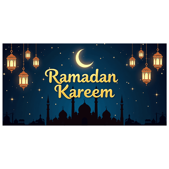 LUUFILx Ramadan Kareem Festive Lantern Backdrop Decoration for Celebrations Religious Festivities Party Supplies Event Props Home Decor Background