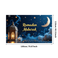 thumbnail image 1 of LUUFILx Ramadan Mubarak Banner Lanterns Crescent Moon Mosque Backdrop Eid Celebration Party Decoration Outdoor Indoor Event Islam Festival, 1 of 9