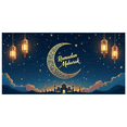 thumbnail image 1 of LUUFILx Ramadan Mubarak Banner Lanterns Crescent Moon Mosque Backdrop Eid Celebration Party Decoration Outdoor Indoor Event Islam Festival, 1 of 9