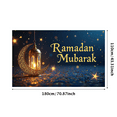 thumbnail image 1 of LUUFILx Ramadan Mubarak Wall Banner Crescent Moon Starry Night Backdrop Decorative Lantern Party Supplies Photography Props Festival Celebration Decorations, 1 of 8