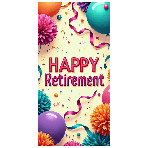 LUUFILx Retirement Celebration Banner Colorful Party Decorations Backdrop Background Happy Event Supplies Photography Props Retirement Party Decor