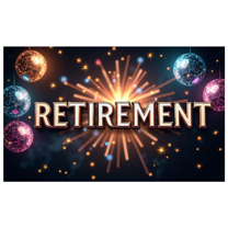 LUUFILx Retirement Party Banner Celebration Decorations with Sparkle Firework Display Backdrop for Corporate Farewell Event Photography Props Background