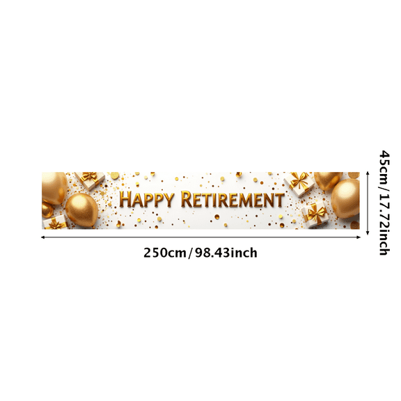 LUUFILx Retirement Party Banner Elegant Backdrop for Office Decorations Celebration Supplies Gold Balloon Photography Props Retirement Event Golden Background