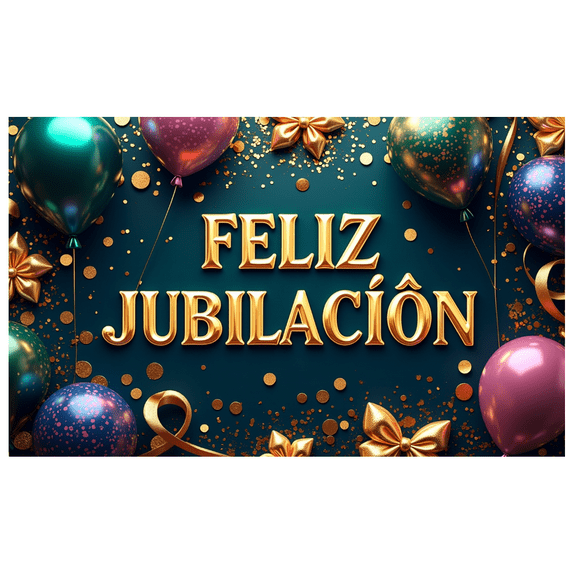 LUUFILx Retirement Party Banner Festive Backdrop Decoration Feliz Jubilación Celebration Supplies Colorful Balloons Gold Accents Photography Props Special Occasions