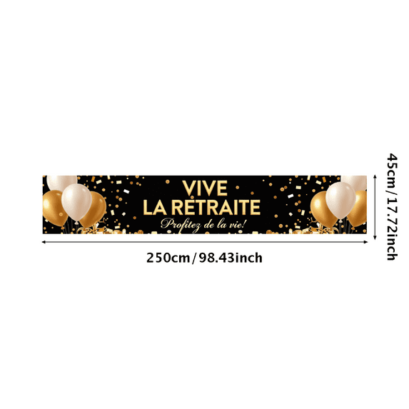 LUUFILx Retirement Party Supplies Gold Black Backdrop Banner Celebration Balloons Decoration Photography Props Event Background Decors Happy Occasion
