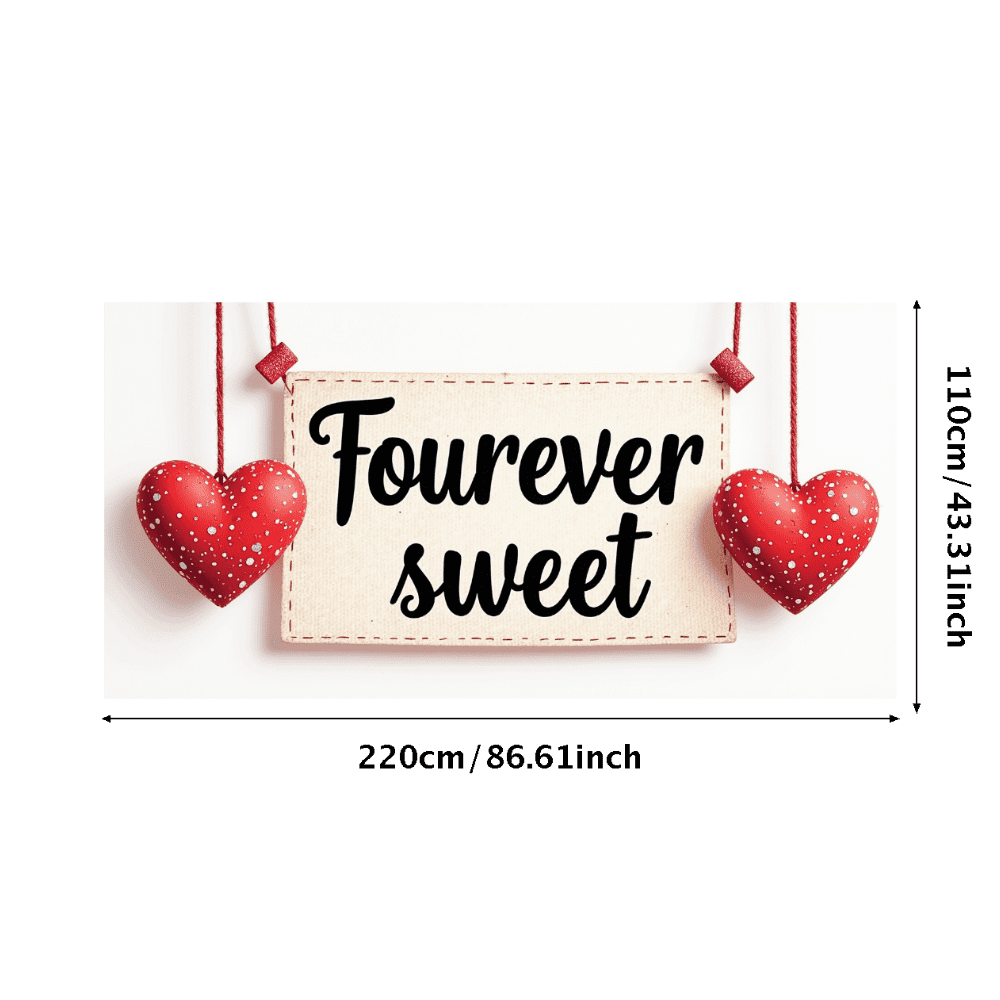 LUUFILx Romantic Heart Backdrop Banner for Valentine's Day Sweet Photo ...