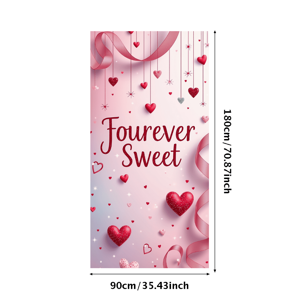 LUUFILx Romantic Heart Backdrop Banner for Valentine's Day Sweet Photo ...