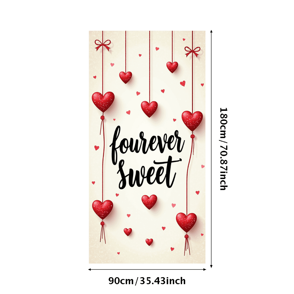 LUUFILx Romantic Heart Backdrop Banner for Valentine's Day Sweet Photo ...