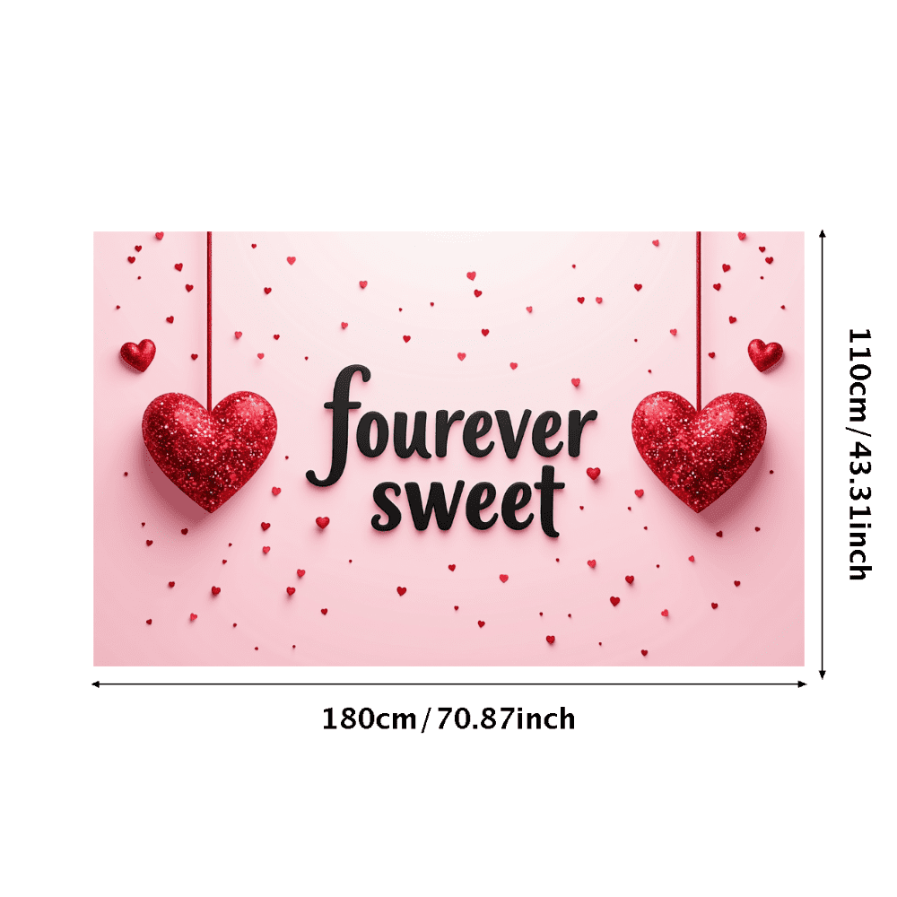 LUUFILx Romantic Heart Backdrop Banner for Valentine's Day Sweet Photo ...