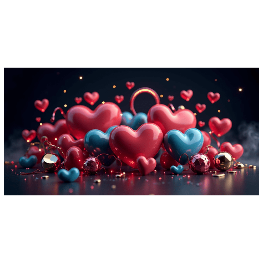 LUUFILx Romantic Heart Lights Backdrop Banner Valentine Decoration for ...