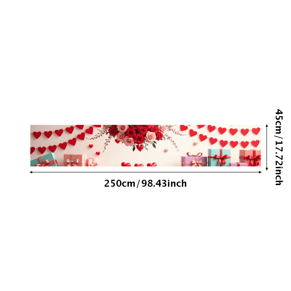 LUUFILx Romantic Heart Lights Backdrop Banner Valentine Decoration for ...
