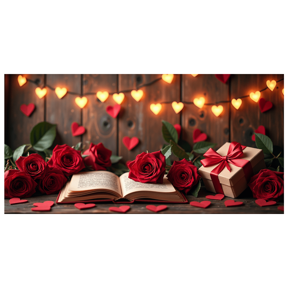 LUUFILx Romantic Heart Lights Backdrop Banner Valentine Decoration for ...